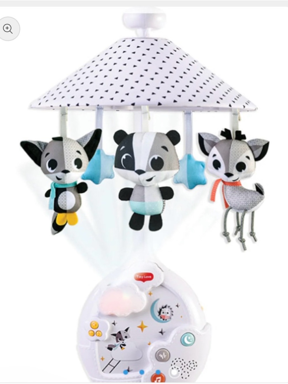 Plush Forest Mobile - Grey & Aqua Soothing Nursery Toy